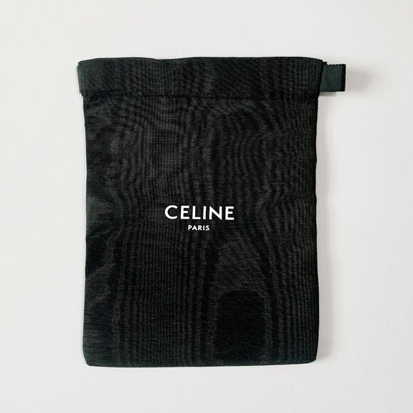 Celine Paris Dust Bag Storage Gift Drawstring Bag Luxury Black Wood Print - Picture 1 of 8